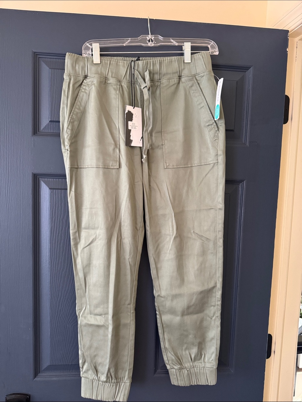 Relaxed Olive Drawstring Cargo Joggers